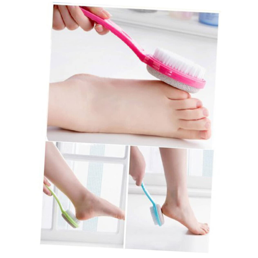 Foot Scrubber with Natural Pumice Stone, DualSided Brush for Callus Removal and Smooth Heels