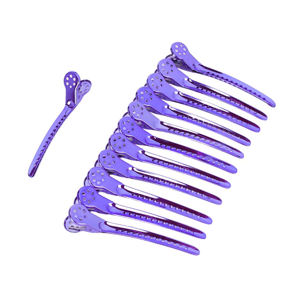 Salon Quality Duck Billed Hair Clips Double Hinged Design Nickel Plated Metal With High Tension Spring For Professional Styling