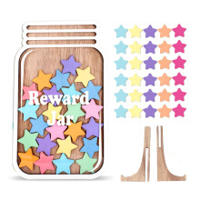 Reward Jar with Star Tokens, Reward Charts for Children Behaviour Star Reward Jar for Children Potty Train Tool Reward Board for Kids Home School Cla
