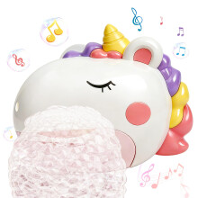 JoiTale Baby Bath Toys, Unicorn Rechargeable Bath Bubble Machine with 12 Music, Automatic Bubble Maker for Toddlers Kids, Bath Shower Water Toys, Uni