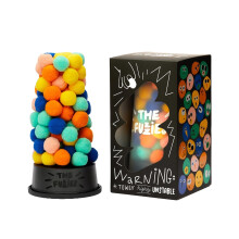 CMYK The Fuzzies Quick Game of Balance, Combines Little Pompom Balls with Gravity-Defying Towers Fun, Competitive Game For 2 or More Players, For Age