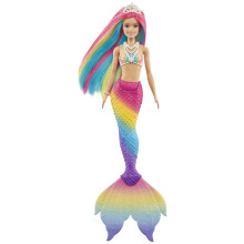 Barbie Dreamtopia Rainbow Magic Mermaid Doll with Rainbow Hair and Water-Activated Color Change Feature, Gift for 3 to 7 Year Olds, GTF89