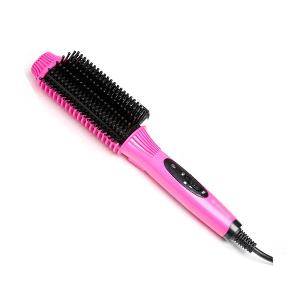 Hair Straightener Brush with Rapid 30s Heating, Dual Purpose Styling AntiScald Hot Comb