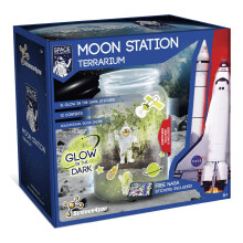 Science4you Moon Station NASA Terrarium Kit - Make Your Own Terrarium NASA, 16 Space Stickers Glow in the Dark for Kids, Educational Toys for Kids 6+