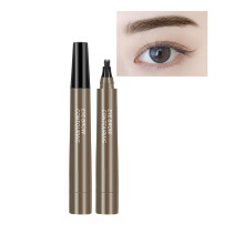 Waterproof Micro Fork Eyebrow Pen with Precise 4 Tip Design, Long Lasting Smudge Proof, 1PC 4#
