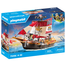 Playmobil 71418 Pirates: Small Pirate Vessel, exciting adventures on the high seas, complete with extensive accessories, fun imaginative role-play, p