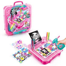 Airbrush Art Canal Toys Poster Creation Case - Customise 10 Posters - Electronic Airbrush with Chalk Pens - Gift for Children Aged 6+ - Creative Hobb