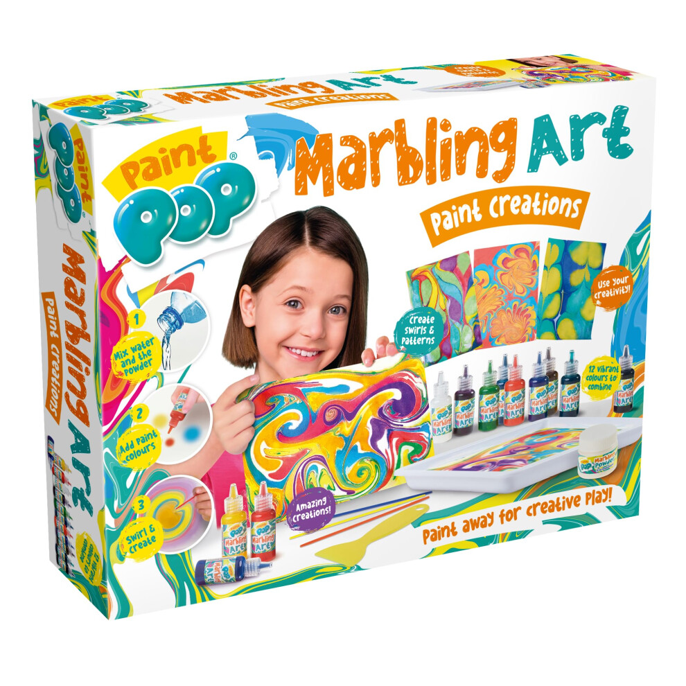 Paint Pop - Marbling Art Paint Creations Craft Set - Creative Blending, Mixing & Paint Marbling Fun For Kids - Easy Setup, Clean Up, Fast Drying - In 11903062