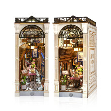 Rolife Book Nook Kits for Adults DIY Miniature Kit with Lights for Desk Library Bookshelf Decoration 3D Wooden Puzzle Arcade Dating Booknook Model Ki