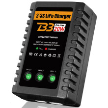 HTRC Lipo Battery Charger, 20W Lipo Charger for 2-3S Lipo Battery Pack(7.4V-11.1V), Airsoft Battery Charger, Fast RC Balance Charger for RC Car, Airs
