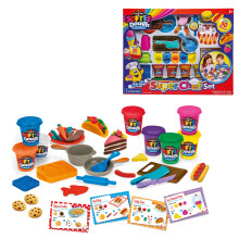 LEXIBOOK, Soft and Malleable Modeling Clay Set Super Chef, CRDOUGH16