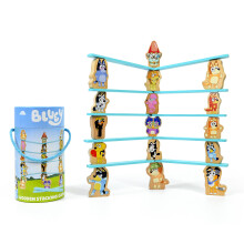 Bluey - Wooden Stacking Game for Kids Age 3+ - Balancing Toy with 16 Characters & 10 Sticks - FSC Certified Wood - Helps Develop Motor Skills - Famil