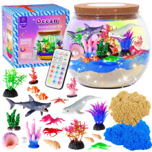 Gifmore Ocean Terrarium Kit for Kids with LED Night Light & Remote Control, Ocean Toys & Arts and Crafts Kit for Girls & Boys Ages 4-12