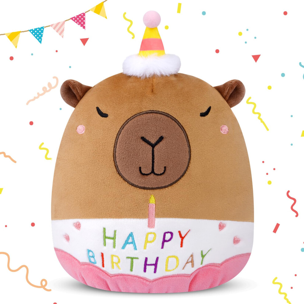 Photos - Other Toys Yamepuia Capybara Plush,Cute Happy Birthday Stuffed Animal,22cm Birthday Capybara Plush Toy with Hat,Perfect Birthdays Decor