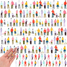 Namalu 200 Pcs Mini People Figurines 1: 150 Scale Museum Architectural Painted Tiny Model Sitting and Standing Plastic People Assorted Poses Model Tr