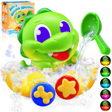 Baby Bath Toys, Light Up Cute Dinosaur Bath Bubble Machine for 1 2 3 Year Old Toddler Automatic Bubble Maker Bath Toys for Babies 1 2 3 Year Old, Bab