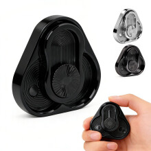 Magnetic Metal Fidget Toy for Adults, Black Triangular Spinner Slider for ADHD, Stress Relief, Anxiety, Office Desk Toy, Portable EDC Fidget Toys for