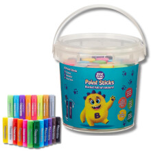Little Brian Paint Sticks For Kids - 20 Pack Assorted Colours & Fun Storage Bucket - Mess-Free, Easy Clean Up, Fast Drying Action, Vibrant Colours, M