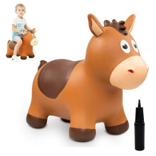 INPODAK Animal Hopper, Bouncy Horse, Jumping Horse for Kids, Toddler Animal Ride On Toy, Space Hopper Gifts for Boys Girls Indoors Outdoors,15L x 10W