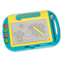 Megasketcher TOMY Motorised, Magnetic Drawing Board, Kids Doodle Boards, Large Writing Pad with Magic Motorised Eraser, Travel Games For Kids Aged 3