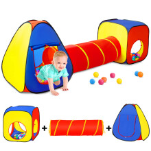 SENODEER Kids Play Tent with Ball Pit+Play Tunnel+Teepee Tent, Pop Up Toddlers Playhouse for Boys and Girls Gift, Collapsible Children Play Tent Toy