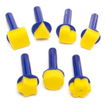 Baker Ross FE293 Sponge Paint Dabbers - Pack of 8, Kids Paint Brushes, Painting Supplies, Childrens Art Supplies,Yellow