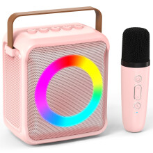 Ankuka Karaoke Toys for Kids & Adults with 1 Microphones, Portable Karaoke Machine with LED Light and Voice Changing Effects, Gifts for Age 3-18 Kids
