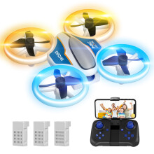 Mini Drone with 720P HD Camera for Kids and Adults, RC Quadcopter with LED Light, 3 Modular Batteries, Headless Mode, 3D Flips, Kids Drone Toys Gifts