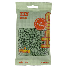 Hama Midi Bio Beads Bag | Approx. 1000 Fuse Beads | Mosaic Decoration Arts & Craft for Creative Children Ages 5+ | Eucalyptus