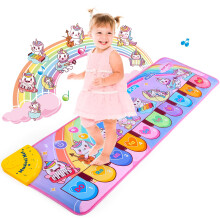 Unicorn Toys for 1 2 3 Year Old Girls Gifts, Piano Mat for Kids with 8 musical instruments, Early Educational Toddlers Baby Toys Birthday Present for