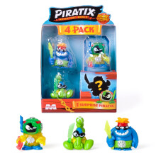 PIRATIX Shark Treasure Series– 4 Pack. Includes 4 Piratix (1 “crystal” and 1 surprise) and 4 “crystal” accessories. Pack 4 out of 6