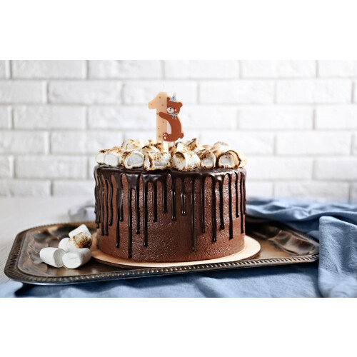Number 1 Teddy Bear Birthday Candle, 7 cm 1