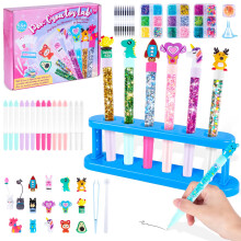 Vubkkty Pen Creator Studio, Pen Making Kit for Kids, Arts and Crafts Glitter Pens Marker Set, DIY Colouring Personalised Pen, Make Your Own Pens, Bir