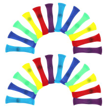 24 Pcs Marble Mesh Fidget Toy Colourful Silent Fidget Toys for School Braided Mesh Tube with Marbles Stress Reliever Anxiety Relief Toys for Sensory