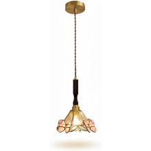 Modern Nordic Brass Pendant Light with Elegant Butterfly Glass Shade, Pink Petal Flower Design, Adjustable