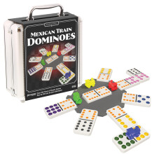 Goliath - Mexican Train Dominoes, Metal Tin, Domino Game for Children from 6 Years, Board Game for 2 to 10 Players, Strategic Board Game, Easy to Car