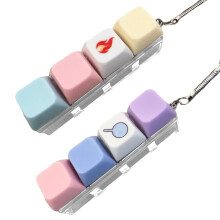 2PCS Keyboard Fidget Toy, Fidget Keyboard, Fidget Keyboard, 4 Keys Keyboard Decompression Toys Keyboard Keychain Toys Finger Keyboard Caps Toy for to