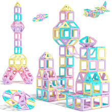 Mauikay Upgraded Magnetic Blocks Tough Tiles STEM Toys for 3+ Year Old Boys and Girls Learning by Playing Games for Toddlers Kids, Compatible with Ma