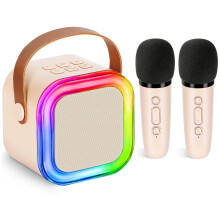 Karaoke Machine for Kids Adults,Mini Portable Karaoke Microphone Bluetooth Speaker Player with Sponge Covers Gifts Toys for Girls 4, 5, 6, 7, 8, 9,10