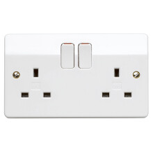 MK Logic Plus Double Socket K2747 WHI DP 13A 2 Gang in white with inherent