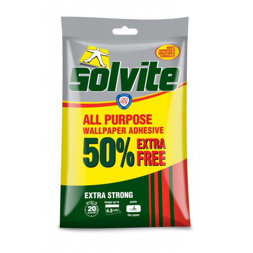 Solvite All Purpose Wallpaper Paste 3 Rolls + 50% Free