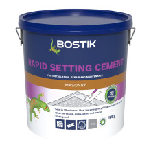 Bostik Rapid Setting Cement 10kg - Fast-Setting 20 Minute Waterproof Repair Mortar - Ready Mixed, Just Add Water - Strong & Durable