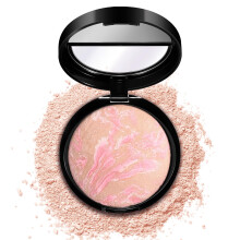 Glow Infused Pressed Powder Foundation and Baked Highlighter – 3in1 Color Correcting Oil Control 01