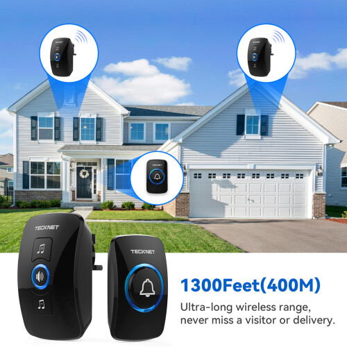 TeckNet TECKNET Wireless Doorbell, Wall Plug-in Door Bells Wireless Cordless 1