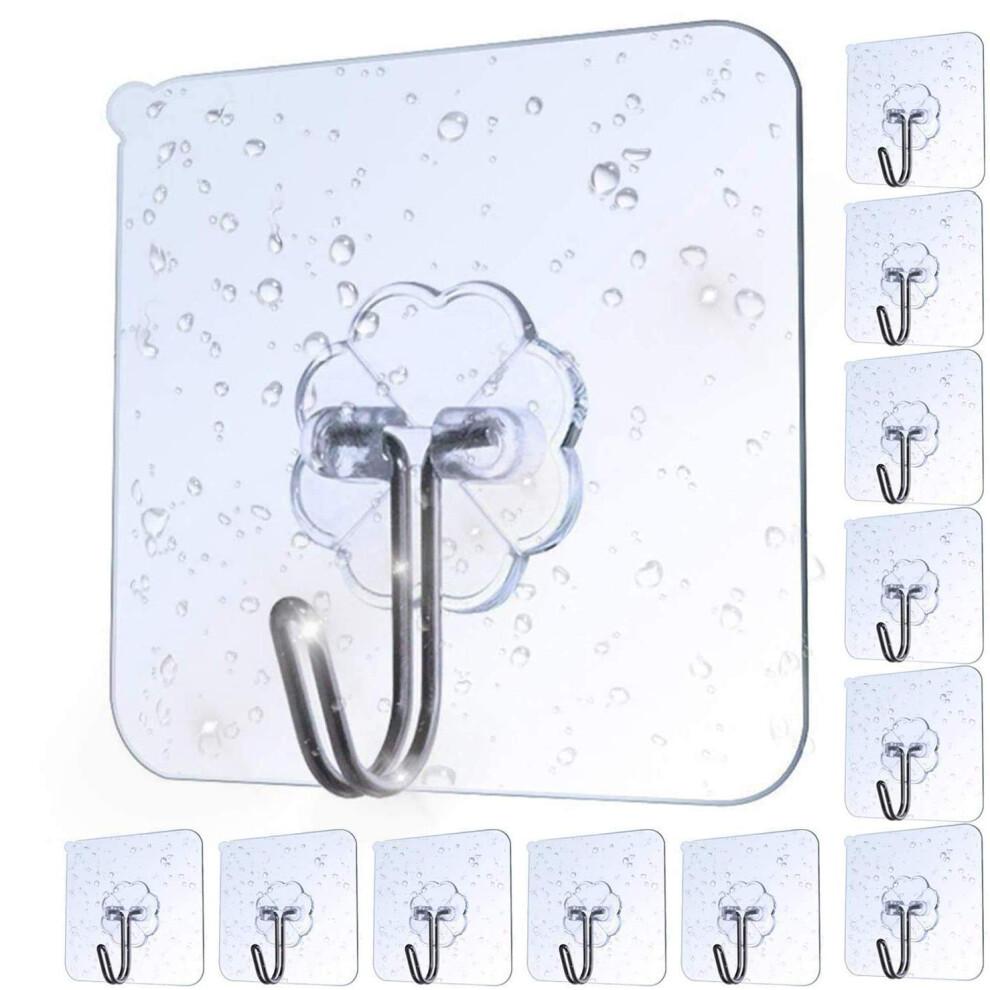Aomees Adhesive Hooks Heavy Duty Wall Hooks 8Kg (Max) Self Adhesive Hook 12Pcs 5000778542134