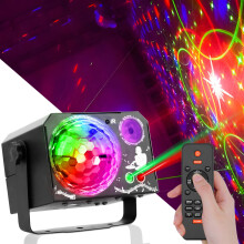Party Lights Disco Ball Light with 64 Patterns, Sound Activated LED for DJ Stage Karaoke and Home Parties
