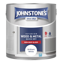 Johnstone’s - Quick Dry & Non Drip Gloss Paint for Wood & Metal - Brilliant Whit