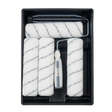 Harris Seriously Good Walls & Ceilings Paint Roller Set 9in, 1 x 9" Frame, 4 x 9" Medium Pile Roller Sleeves & Tray 9"
