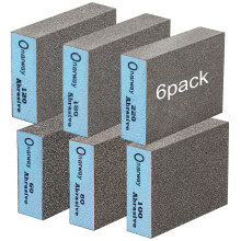 Onarway Sanding Blocks 6 Pack Wet and Dry Dual-use,Sanding Sponges Coarse and Fine - 60/80/100/120/180/220 Grits 6 Different Specifications