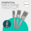 Harris Harris Essentials Walls & Ceilings Paint Brushes, 3 Brush Pack, 1", 1.5", 2" 3